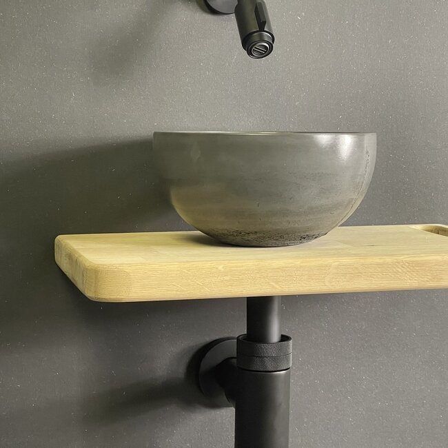 Como Aanbieding! fonteinset toilet met eiken hout plank, compleet set