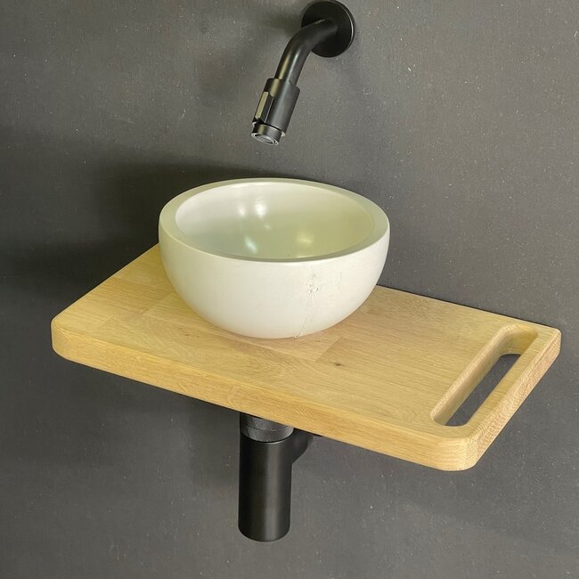 Como Aanbieding! fonteinset toilet met eiken hout plank, compleet set!