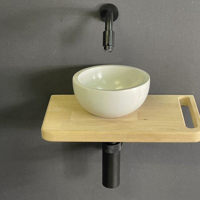 Como Aanbieding! fonteinset toilet met eiken hout plank, compleet set!