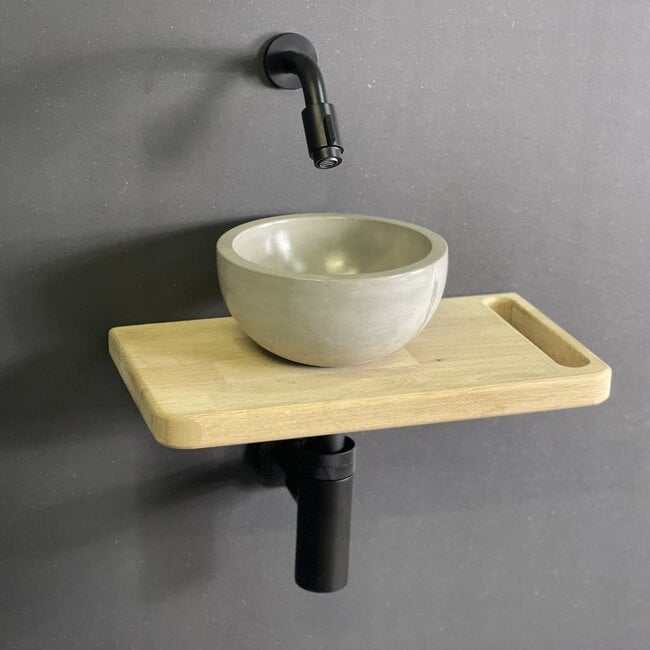 Como Aanbieding! fonteinset toilet met eiken hout plank, compleet set