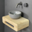 Como Fonteinset Mood 60 met gunmetal-zwart kraan, mini waskom toilet, plank met handdoekhouder 42 x 22 x 12cm