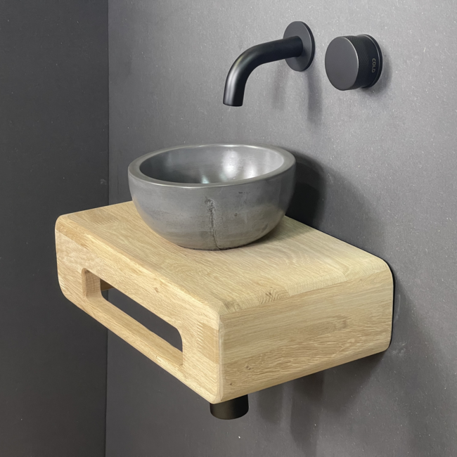 Como Fonteinset Mood 60 antraciet met eiken hout plank