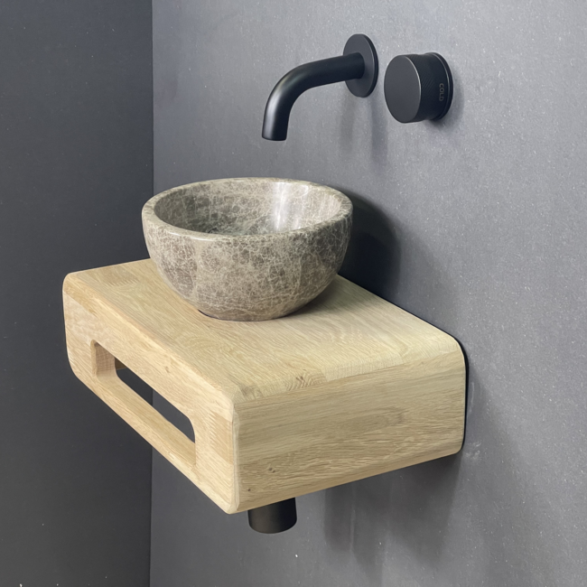 Como Fonteinset natuursteen Mood 60 emperador met eiken hout plank