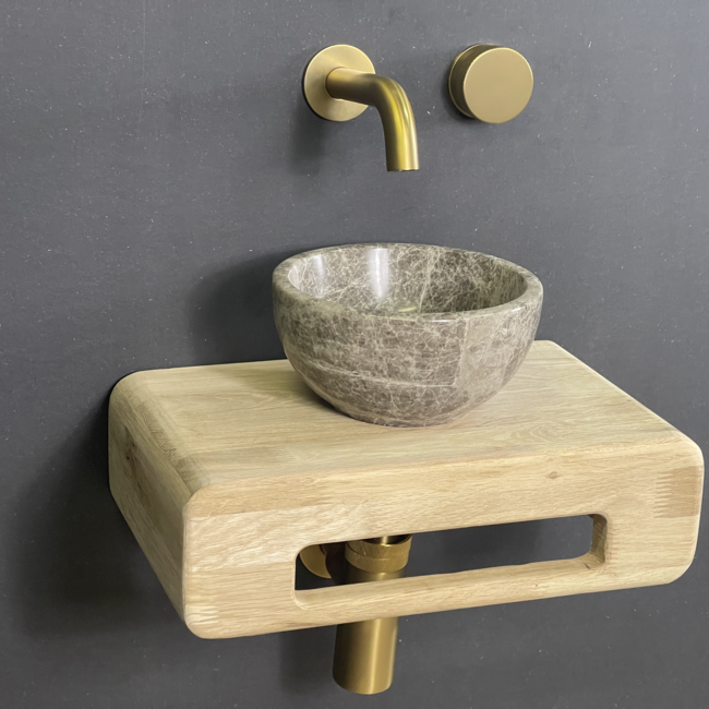 Como Natuursteen fonteinset mood 60 met eiken hout plank