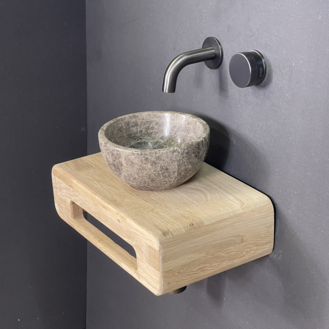 Como Natuursteen fonteinset mood 60 met eiken hout plank