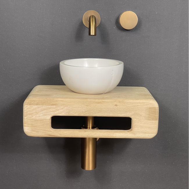 Como Fonteinset toilet Lecce met eiken plank