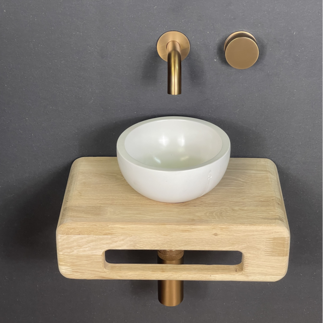 Como Fonteinset toilet Lecce met eiken plank