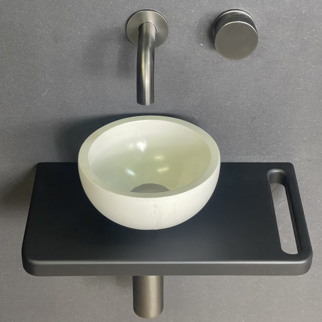 Como fontein toilet plank mat zwart met handdoekhouder