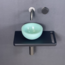 Como Fonteinset toilet Lecce zwart plank 42x22x2.7cm met mini kom in groen kleur