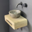 Como fontein toilet eiken houten plank met handdoekhouder