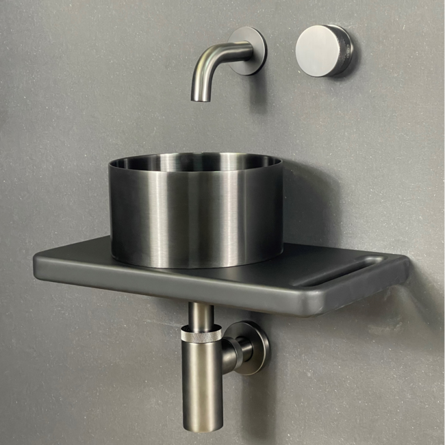 Como mini waskom toilet gunmetal PVD zwart 21x 10cm doorsnee