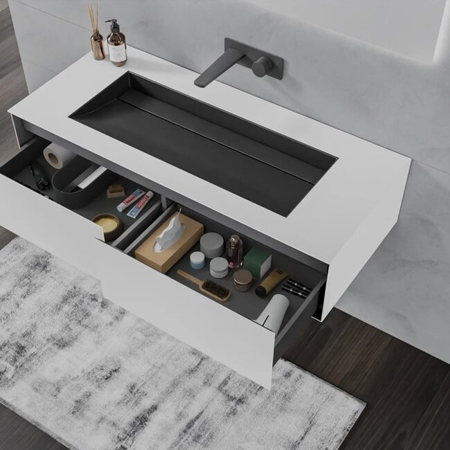 Como Emperio  Badkamermeubel 120cm met geïntegreerde wastafel