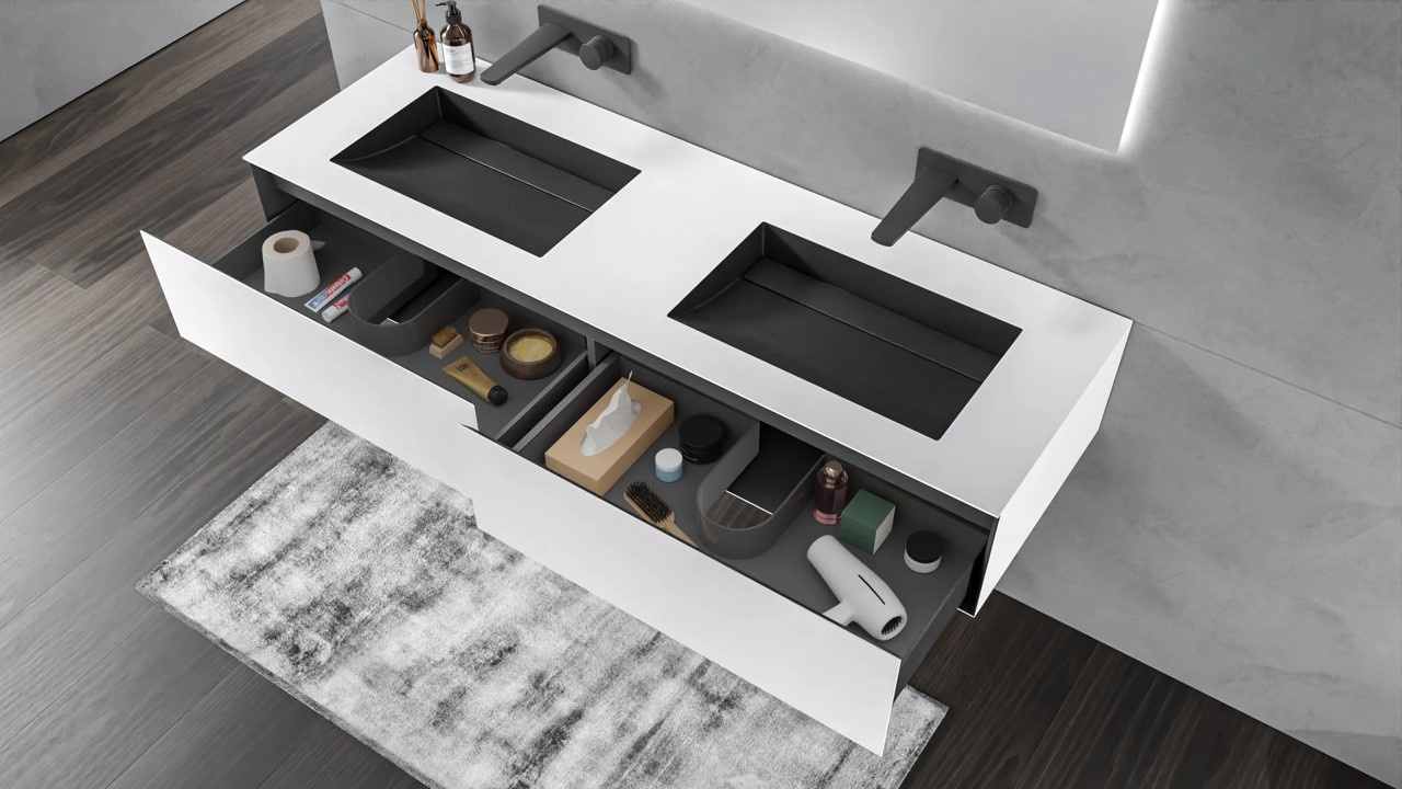 Ondiep Badmeubel Siena 80 cm Antraciet