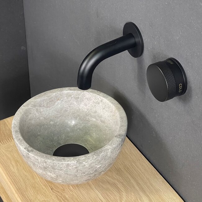 Como Inbouw fonteinkraan zwart Mood60. 10cm kraan uitloop, inclusieve inbouwdeel