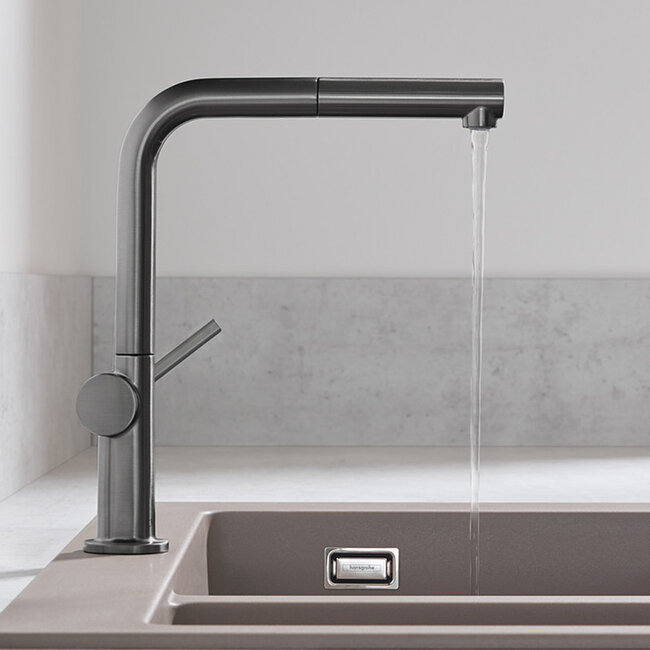 Hansgrohe Gunmetal keukenkraan HansgroheTalis M54 met uittrekbare uitloop