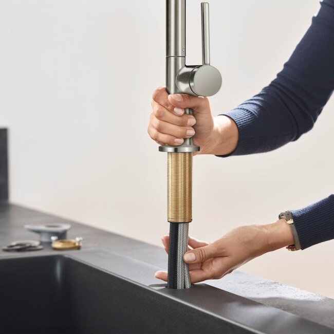 Hansgrohe Keukenkraan Talis M54, RVS met hoge uitloop