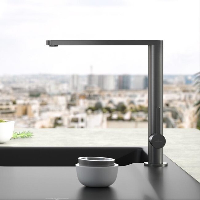 Villeroy & Boch Finera keukeukenkraan eenhendel,  360 °Draaibare uitloop gunmetal