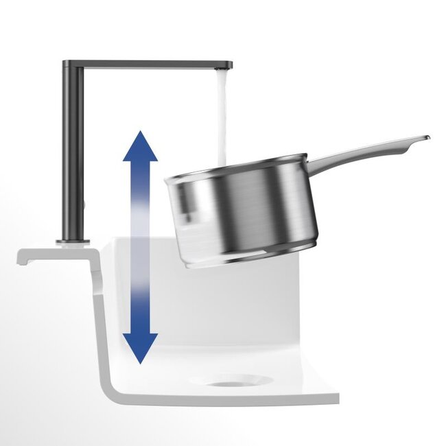 Villeroy & Boch Finera keukeukenkraan eenhendel,  360 °Draaibare uitloop gunmetal