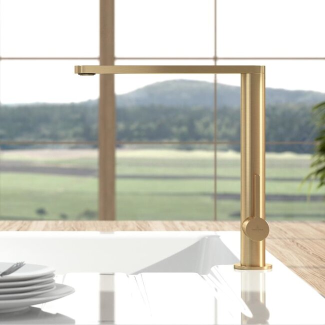 Villeroy & Boch Finera keukeukenkraan eenhendel,  360 °Draaibare uitloop goud
