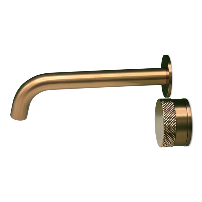 Como Inbouw wastafelkraan Mood 60 rosé goud gebogen uitloop 4 varianten met montage deel