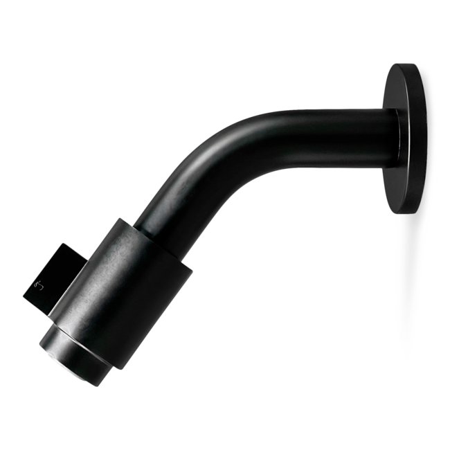 Como Wand fonteinkraan zwart 11 cm uitloop, 1/2” buitendraad aansluiting.