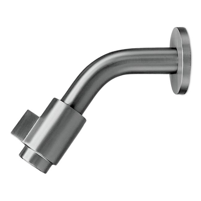 Como Ruimtebesparende Wand fonteinkraan gunmetal zwart 100mm uitloop, 1/2” buitendraad aansluiting.