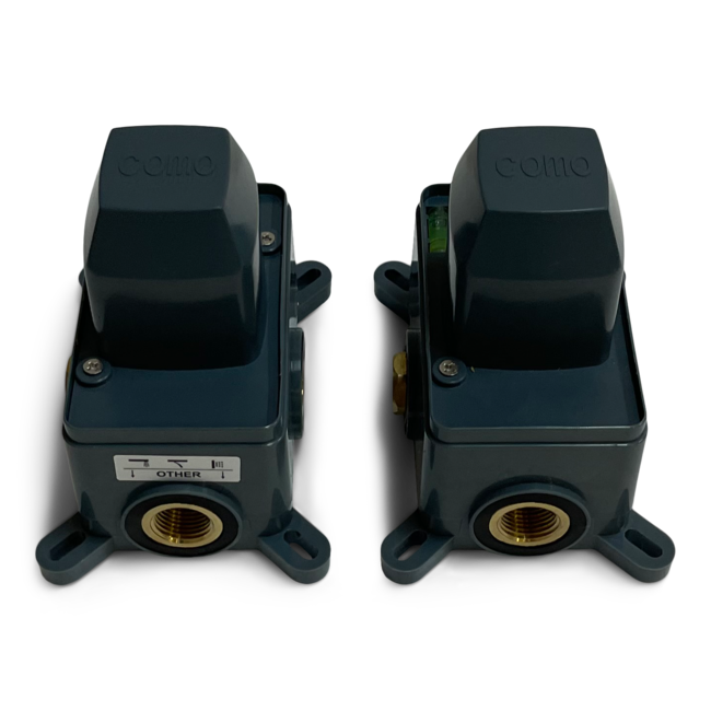 Como Douchekraan zwart Mood 60 met inbouw thermostaatkraan + stopkraan