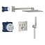 Grohe Grohtherm Smartcontrol Comfortset supersteel UP met Rainshower 310 SmartActive, vierkant