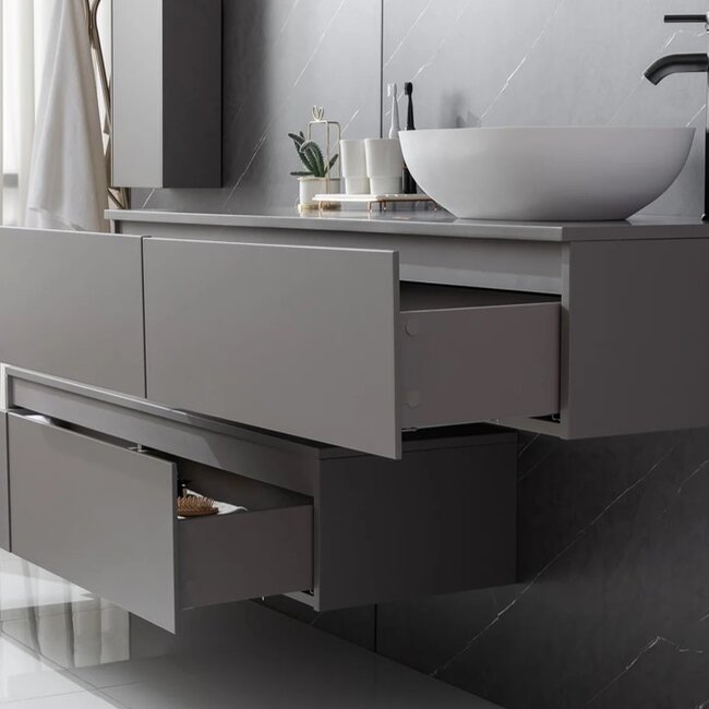 Como badkamermeubel 120cm satijn grijs