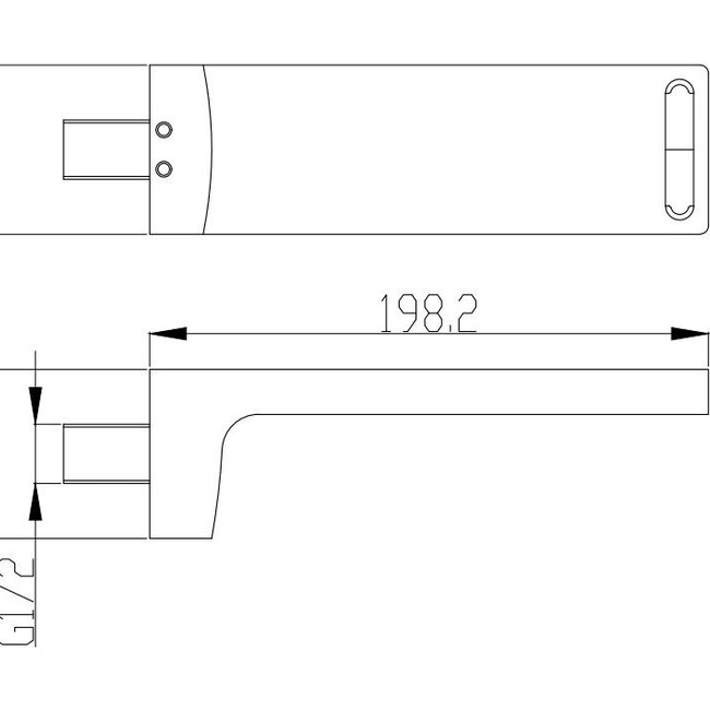 Como Mood 60 Kraan uitloop L-line vierkant goud PVD 198mm met waterbesparende  functie