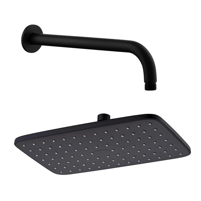 Hansgrohe Ecostat S doucheset zwart  vierkant