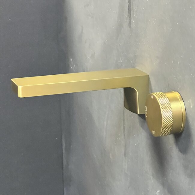 Como Mood 60 inbouw wastafelkraan L-Line GOUD, waterbesparend.