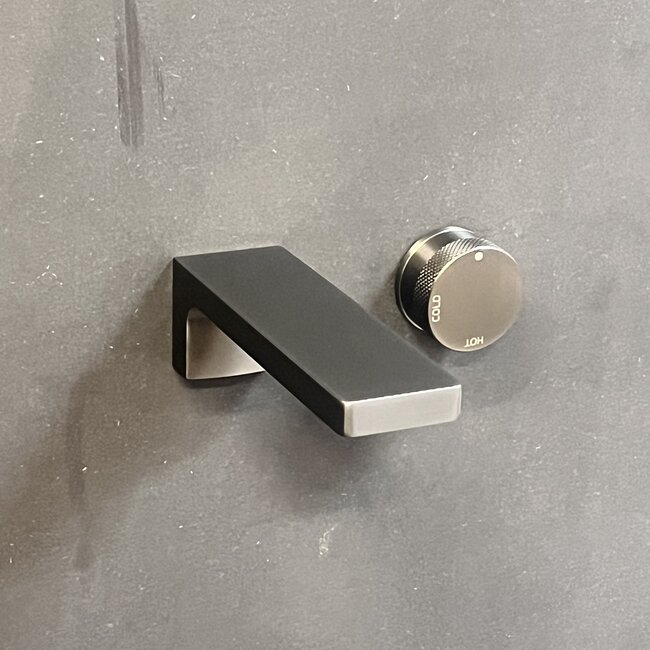 Como Mood 60 inbouw wastafelkraan L-Line GUNMETAL, waterbesparend.