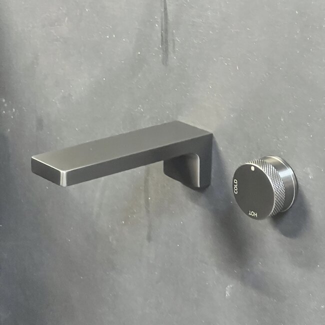 Como Mood 60 inbouw wastafelkraan L-Line GUNMETAL, waterbesparend.