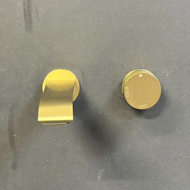 Como Mood 60 S-Line Inbouw wastafelkraan goud, waterbesparend.