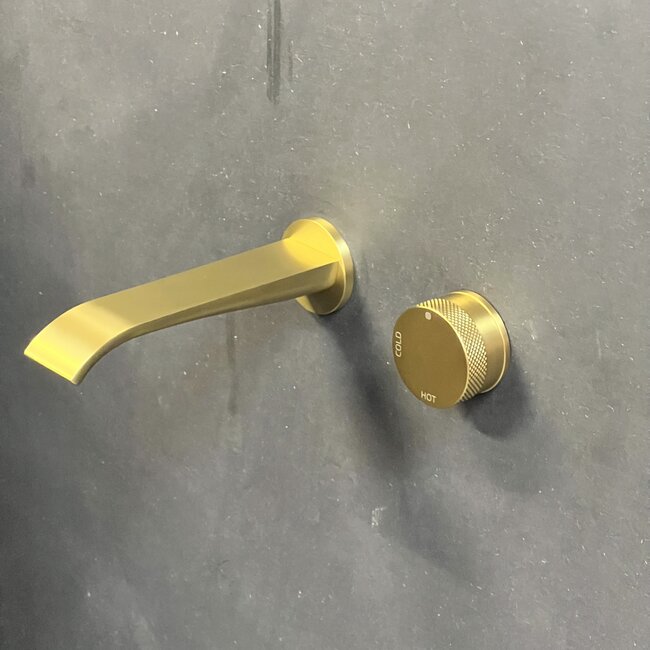 Como Mood 60 S-Line Inbouw wastafelkraan goud, waterbesparend.