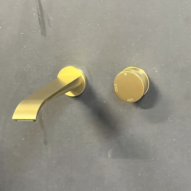 Como Mood 60 S-Line Inbouw wastafelkraan goud, waterbesparend.