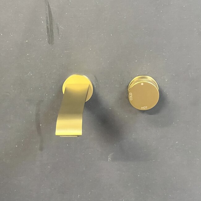 Como Mood 60 S-Line Inbouw wastafelkraan goud, waterbesparend.