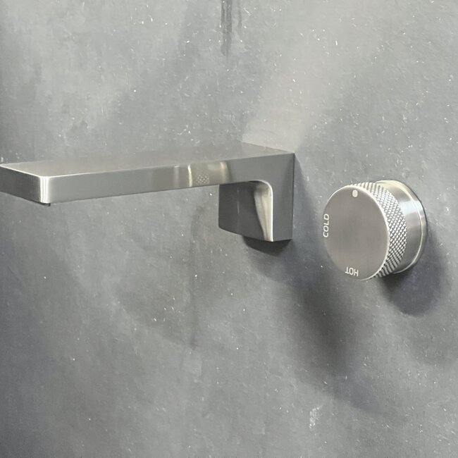 Como Mood 60 inbouw wastafelkraan L-Line nikkel, waterbesparend.