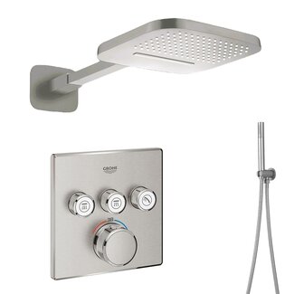 Grohe Grohtherm Smartcontrol Comfortset supersteel vierkant