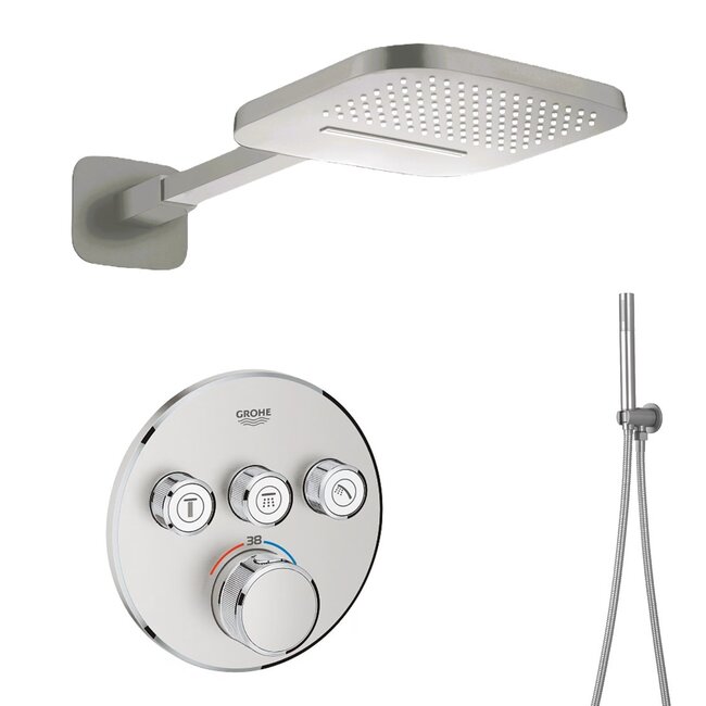 Grohe Grohtherm Smartcontrol Comfortset douchesysteem met Mood 60 2 functie hoofddouche. Rond