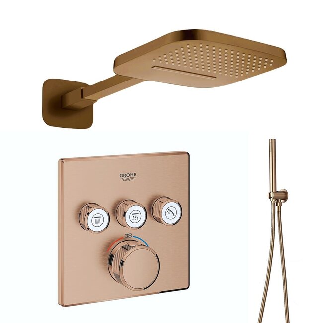 Grohe Grohtherm Smartcontrol Comfortset douchesysteem met Mood 60 2 funtie hoofddouche, vierkant