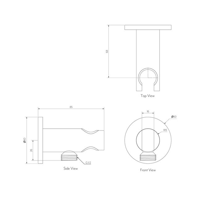 Como Mood wanduitlaat met verstelbare handdouchehouder, goud