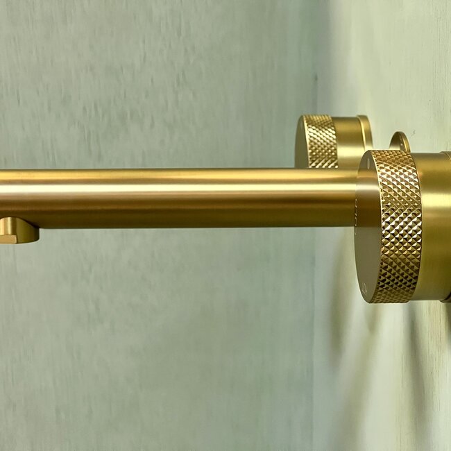 Como inbouw wastafelkraan goud Mood 60, 3 gats-waterbesparend.