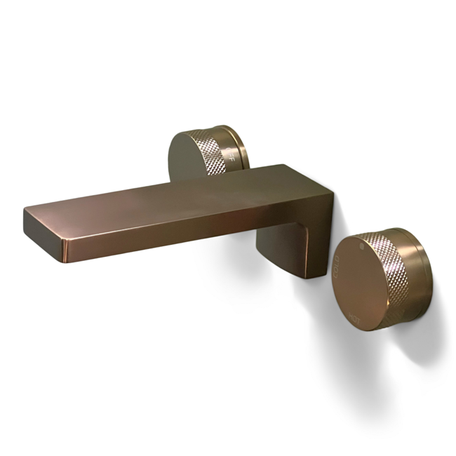 Como Mood 60 3 gats inbouw wastafelkraan L-Line ROSE GOUD, waterbesparend.