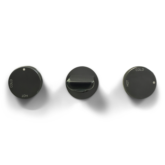 Como Mood 60 3 gats inbouw wastafelkraan  gunmetal, waterbesparend.