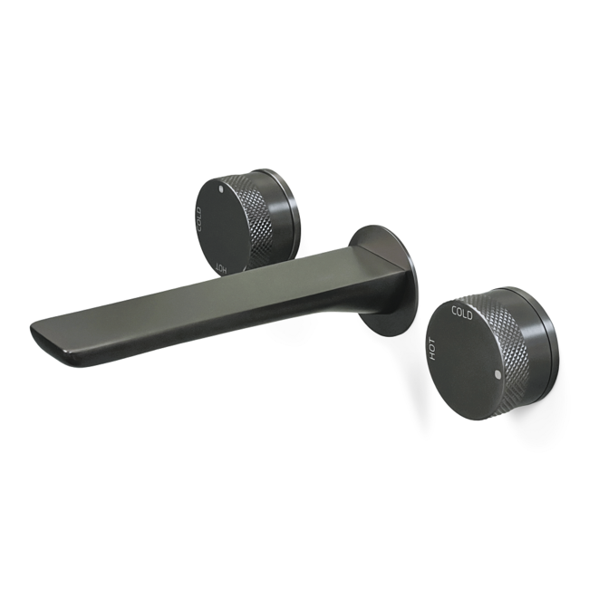 Como Mood 60 3 gats inbouw wastafelkraan  gunmetal, waterbesparend.