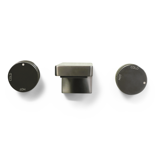 Como Mood 60 3 gaten inbouw wastafelkraan L-Line GUNMETAL, waterbesparend.