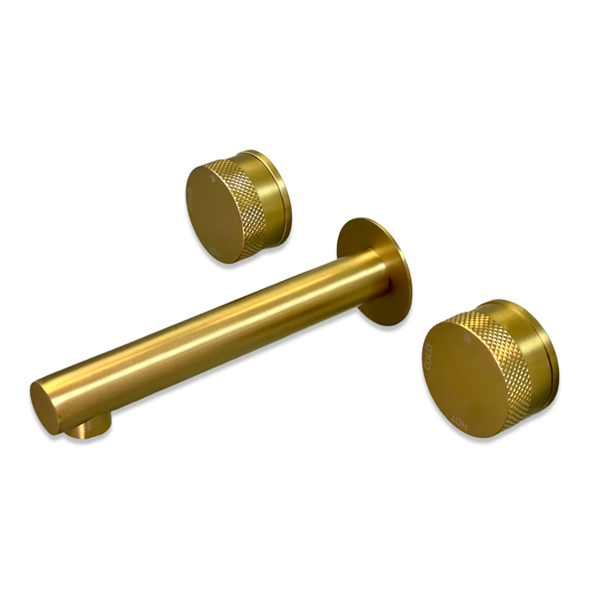 Como inbouw wastafelkraan goud Mood 60, 3 gats-waterbesparend.