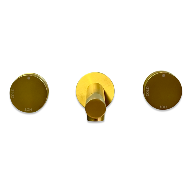 Como inbouw wastafelkraan goud Mood 60, 3 gats-waterbesparend.